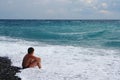 Boy looking at sea Royalty Free Stock Photo