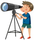 A boy looking through telescope Royalty Free Stock Photo