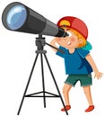 A boy looking through telescope Royalty Free Stock Photo
