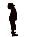 A boy looking up body, silhouette vector Royalty Free Stock Photo