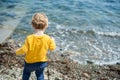 Boy looks at the sea Royalty Free Stock Photo