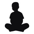 Boy in lotus position ink silhouette
