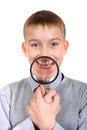 Boy with a Loupe Royalty Free Stock Photo