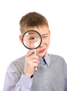 Boy with a Loupe Royalty Free Stock Photo
