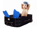 Boy in the luggage Royalty Free Stock Photo