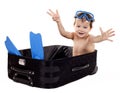 Boy in the luggage Royalty Free Stock Photo