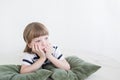 Boy lying and dreams Royalty Free Stock Photo