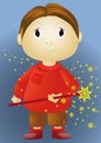 The boy with a magic wand Royalty Free Stock Photo