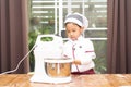 A boy is make bun for pizza Royalty Free Stock Photo