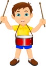 Boy marching with a drum