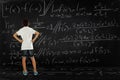 Boy and maths Royalty Free Stock Photo