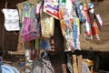 Boy with merchandise on his head