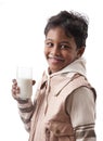 Boy With Milk Royalty Free Stock Photo