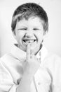 Boy with missing tooth Royalty Free Stock Photo