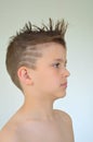 Boy with mohawk hairstyle