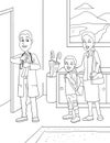 A boy and mother at doctor office illustration Royalty Free Stock Photo