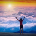 Boy in a mountain valley