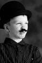 Boy with moustache