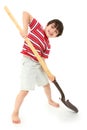 Boy with New Shovel Spade