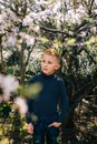 Boy outdoors spring portrait Royalty Free Stock Photo