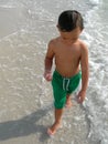 Boy paddling in sea Royalty Free Stock Photo