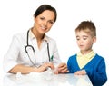 Boy at paediatrician office Royalty Free Stock Photo