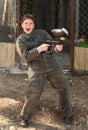 Boy with paintball gun Royalty Free Stock Photo