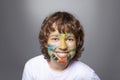 Boy with painted face Royalty Free Stock Photo