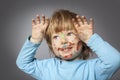 Boy with painted face Royalty Free Stock Photo