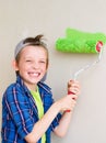 Boy painting wall Royalty Free Stock Photo