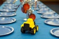 Boy party table set truck and basketball