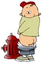 Boy Peeing On A Fire Hydrant