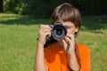 Boy with photocamera