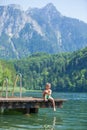 Boy on the pier Royalty Free Stock Photo