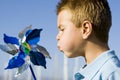 Boy pinwheel Royalty Free Stock Photo