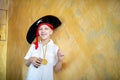 Boy pirate black hat Royalty Free Stock Photo