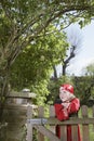 Boy In Pirate Costume Leaning On Garden Gate Royalty Free Stock Photo