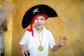 Boy pirate black hat Royalty Free Stock Photo