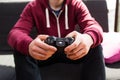 Boy plaing video games. Royalty Free Stock Photo