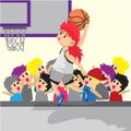 Boy Play Basketball character design cartoon art basketball Royalty Free Stock Photo