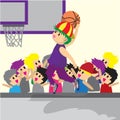 Boy Play Basketball character design cartoon art basketball Royalty Free Stock Photo