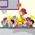 Boy Play Basketball character design cartoon art basketball Royalty Free Stock Photo