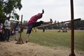 Boy play High Jump in play ground Very Nice