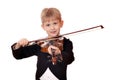 Boy play music on violin Royalty Free Stock Photo