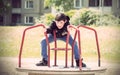 Boy in the playground Royalty Free Stock Photo