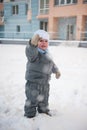 Boy playin in snow Royalty Free Stock Photo