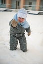 Boy playin in snow Royalty Free Stock Photo