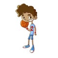 Boy playing basket