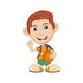 The boy playing basketball cartoon vector illustration