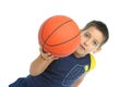 Boy playing basketball isolated Royalty Free Stock Photo